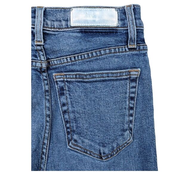 RE/DONE Originals Mid 80's Wash Button Fly High Rise Ankle Crop Jeans Sz 25 2018 - Picture 9 of 13
